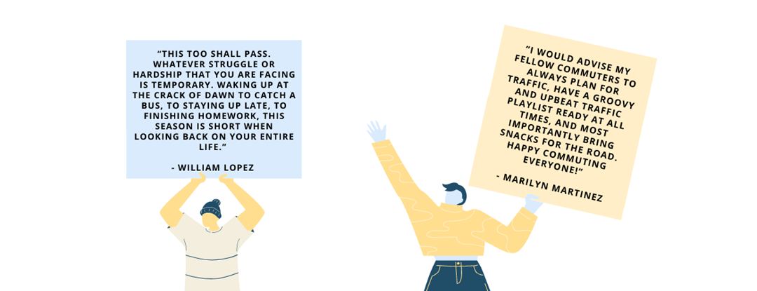 Commuter student quotes